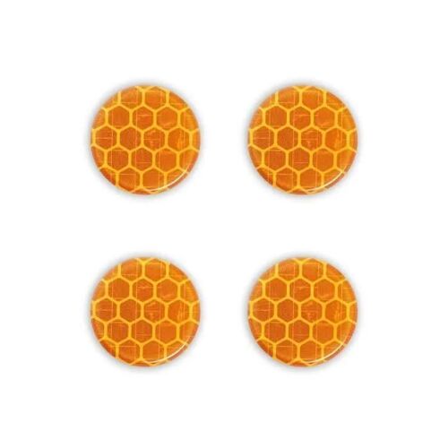 Autocollants 3d - Cerlces - Orange - 30 X 30 Mm - Réfléchissants - 4 Pièces