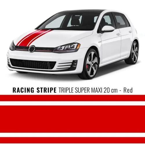 Bandes Adhésives - Stripes - Rouge - 20 Cm X 5 Mt - Résistance Aux Intempéries - Personnalisation Voiture