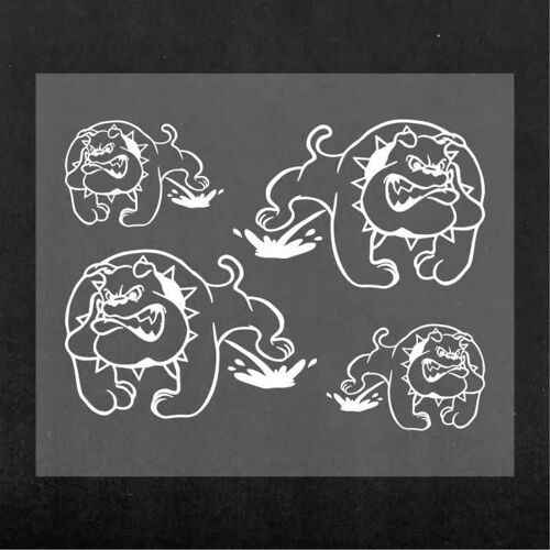 Sticker Autocollant - Standard - Chien Pisse - Blanc - 13.50x16 Cm - 2 Pièces