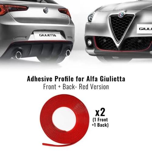 Profil Adhésif Décoratif - Alfa Romeo - Giulietta - Rouge - 2 Serviettes Incluses - Haute Qualité