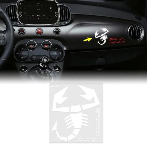 Autocollant - Abarth - Scorpion - Prédécoupé - Blanc - 10,5 X 9 Cm