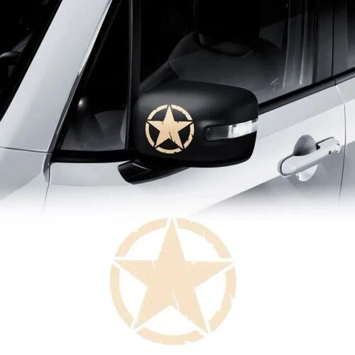 Autocollants Stickers Étoile Army Star Pour Jeep Renegade Miroirs, Sable, Diam. 9 Cm, 2 Pièces