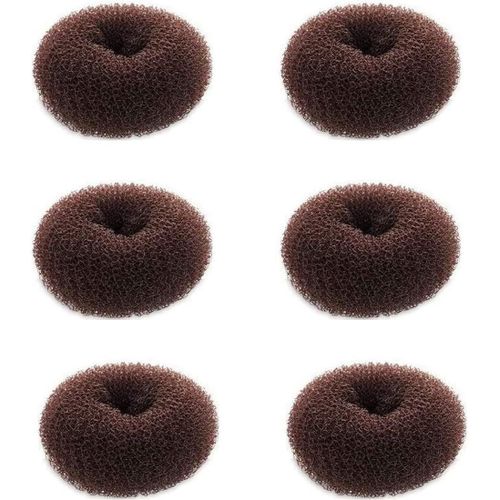 Asfasfq-Extra Small Hair Bun Maker Pour Les Enfants, 6 Pcs Chignon Hair Donut Sock Bun Form For Girls, Mini Hair Donut Shaper For Short And Thin Hair (Small Size 2.4 Inch, Dark Brown) 