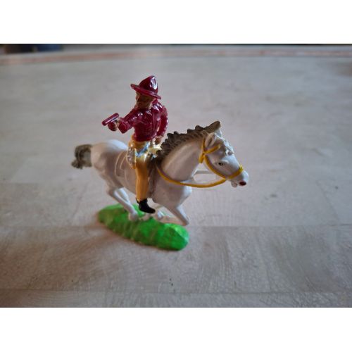 Figurine Cowboy Sur Son Cheval Blanc