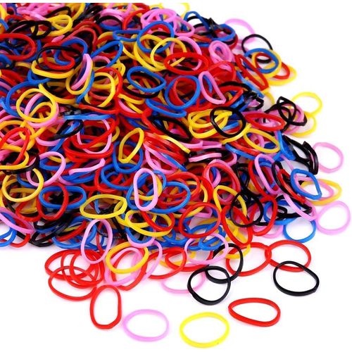Asfasfq-1000 Pièces Liens De Cheveux Élastiques Mini Chouchous Bandes De Caoutchouc Minuscules Coloré Filles Porte-Queue De Cheval Pour Bébé Enfants (Noir + Coloré (1000pcs))