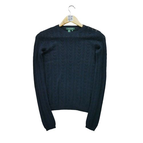 Reconditionné - Pull Femme En Soie Et Cachemire Marine - Taille S - Femme - Marine