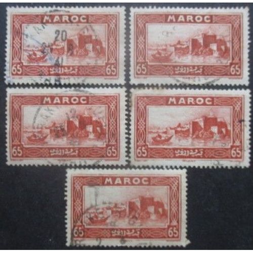 Maroc N°140 X 5 Oblitéré
