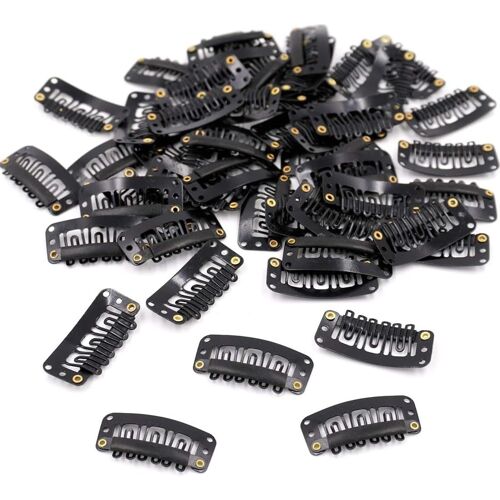 Lot De 50 Pinces À Barrette, Forme De U En Métal Clips, Pinces À Perruque, Clips De Peignes,Pour Femmes, Extensions De Cheveux Et Modèles De Perruques,Noir