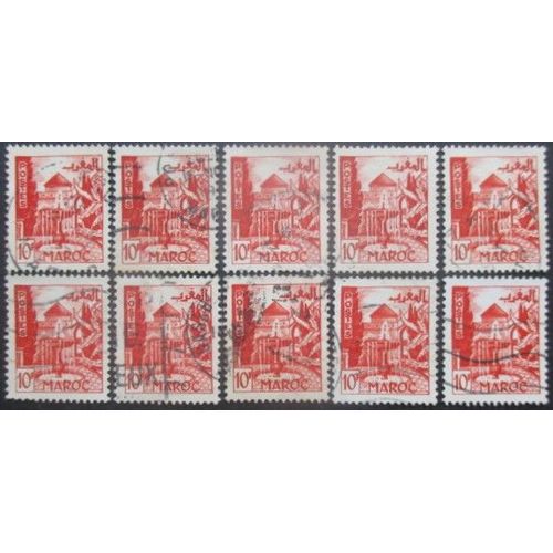 Maroc N°284 X 10 Oblitéré
