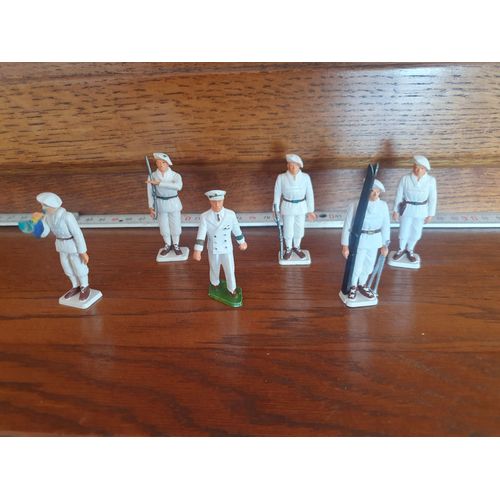 Lot 6 Figurines Anciennes Collection Starlux Original Chasseurs Alpins (Militaire Armée)