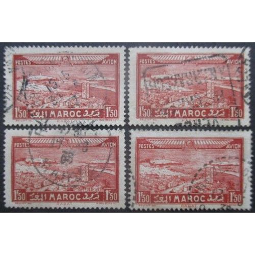 Maroc Poste Aérienne N°36 X 4 Oblitéré