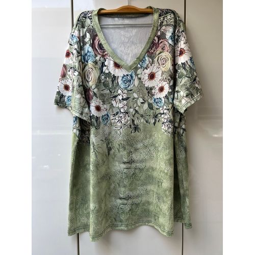 Tee-Shirt Vert Fleuri Shein Curve - Taille 2xl