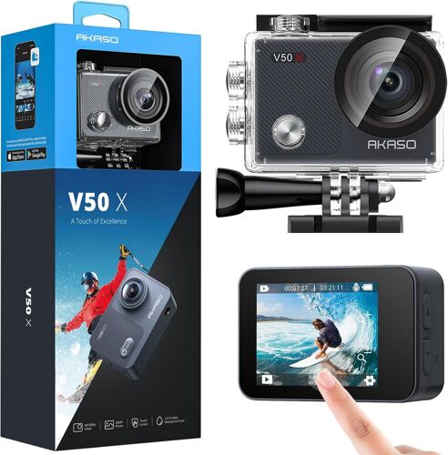 Mevronisshop-Caméra Sport 4k Etanche Wifi Action Caméra Sportive Ultra Full Hd Stabilisateur Avec Télécommande Écran Tactile 30fps Angle Réglable 131 Pieds Sous Marine 2 Batteries Kit D'accessoires ¿