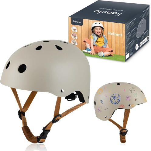 Subzonal-Lionelo Casque Protecteur De Vélo Pour Enfants, Réglable 50 À 56 Cm, Protège-Menton, Casque Certifié Intertek Pour Filles Et Garçons, Taille S