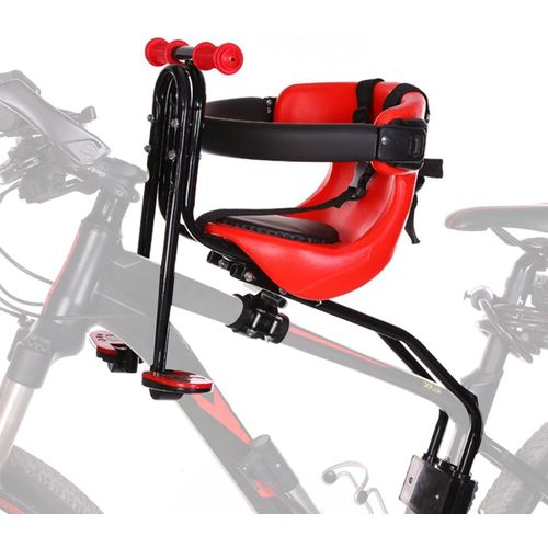 Asfasfq-Msfe Siège De Vélo Pour Enfant Monté À L'avant,Siège De Vélo Avant Portant 50kg,Siège De Vélo Sûr Pour Enfants Avec Ceinture De Sécurité,Dossier,Pédales,Main Courante,Pour Âgés De 8 Mois À 4