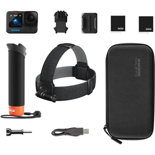 SUBZONAL-GoPro Ensemble d'accessoires HERO12 ¿ Comprend Une HERO12 Noire, The Handler (poignée Flottante), Une Sangle de tête 2.0, Une Batterie Rechargeable Enduro (2) et Un étui de Transport
