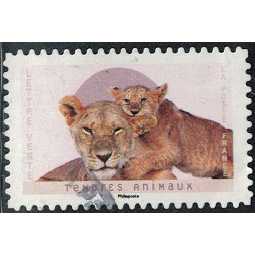 France 2023 Oblitéré Used Tendres Animaux Lions Y&T Fr 2245 Su