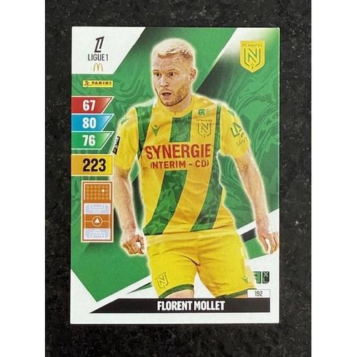 Carte Panini Adrenalyn Xl Ligue 1 2024 2025 N°192 : Florent Mollet
