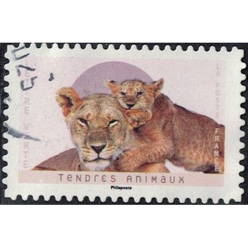 France 2023 Oblitéré Used Tendres Animaux Lions Y&T Fr 2245 Su