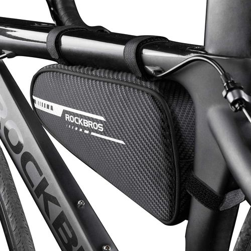 Sept-Sacoche De Cadre Vélo Vtt Bmx, Sacoche Triangle De Tube Réfléchissant Noir 1.2 Litres