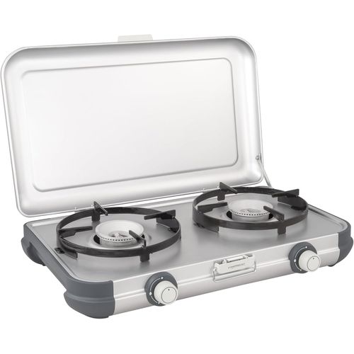 ASFASFq-Campingaz Camping Kitchen 2 CV, réchaud portable à deux brûleurs, réchaud d¿extérieur à gaz, cartouche CV470 Plus vendue séparément, Blanc