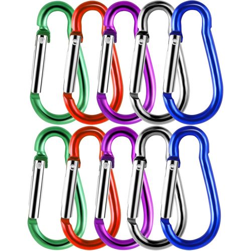 Tianyi-Petit Mousqueton, 3,5 X 40mm Mousquetons En Aluminium Mousqueton De Fixation Pour Camping Voyage Randonnée Sac À Dos Ceinture (5 Couleurs)
