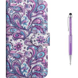 Coque Huawei P20 Pro,Mode Cratif Effet 3d Mod¿¿Le Dsign Tui De Protection Housse En Pu Cuir Avec Tpu Silicone Souple Portefeuille Phone Case Pour Huawei P20 Pro (Violet)