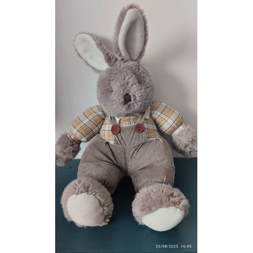 Vintage peluche lapin salopette velours Jemini