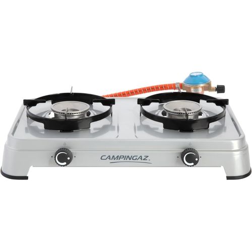 ASFASFq-CAMPINGAZ Camping Cook réchaud à gaz, 2 Flammes, Fonctionne avec Une Cartouche de gaz, 3,600 Watts, réchaud à Cartouche à 2 plaques de Cuisson réglables en continu, Mixte Adulte, Gris, Taille