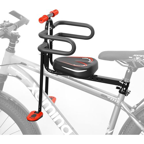 Asfasfq-Sièges Vélo Enfant Avant,Siège De Vélo À Montage Avant Avec Accoudoirs & Garde-Corps,Sécurité Selle Avant Pour Enfant Avec Repose-Pieds Pliable,Pour Bicyclette,Vtt,Vélo Ville Et Vélos Électri