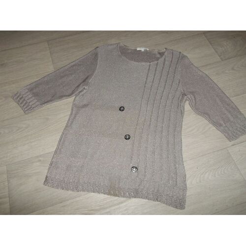 Pull Tunique Scottage Bronze, Maille Ajourée Taille 44 Tbe