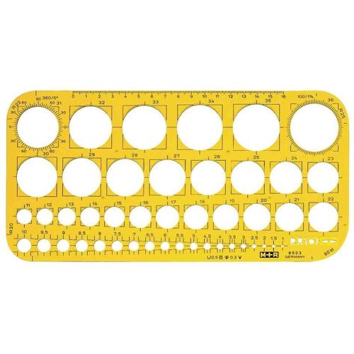 M+R Trace-Cercles 1-36 Mm, Jaune Transparent