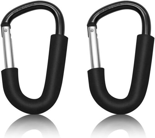 2pcs 14 * 8cm(5.5""*3.1"") Crochets Mousqueton De Poussette, Poussette Clip, Clip Sac En Aluminium, Buggy Stroller Hooks