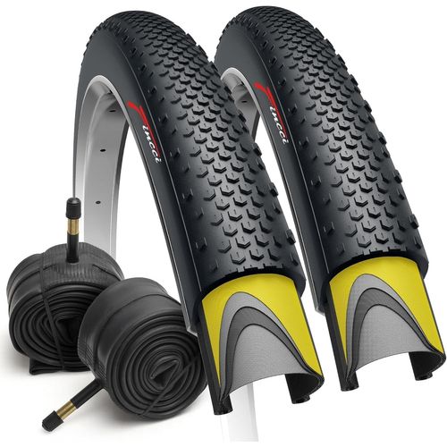 Subzonal-Gravel Pneus 700 X 38c Avec Protection Anti Crevaison 1mm - Paire Pliable Tire 28 X 1.5 Pouces Avec 2x Chambre A Air Schrader 40-622, Pour Tournée & Électrique & Route & Hybrid & Vtt Velos