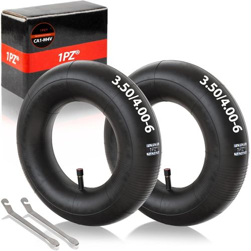 Asfasfq-1pz Uk6-40t Lot De 2 Chambres À Air 3,50/4,00-6 Tr13 Valve Droite Avec Démonte-Pneus De Rechange Pour Diable, Brouette, Chariot, Scooter, Roue De Pneu