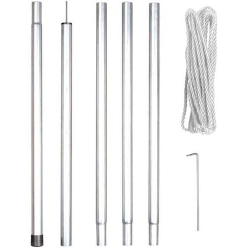 ASFASFq-Perel Kit de Fixation avec mât, Corde et piquets, métal, diamètre 25 mm, Hauteur 250 cm