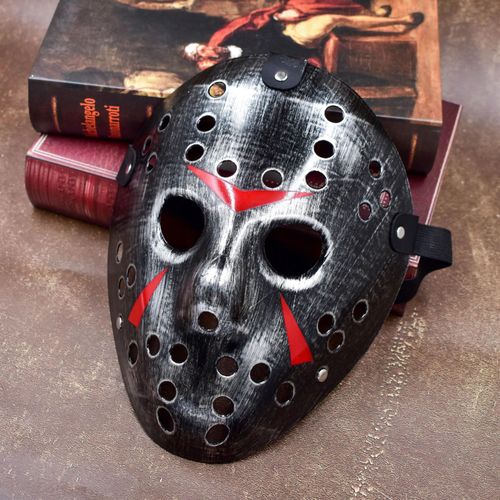 Masque D'halloween, Boule De Maquillage Épaisse, Jason, Cosplay, Masque Complet Drôle Pour Homme, Accessoires De Performance, 1 Pièce--Argent