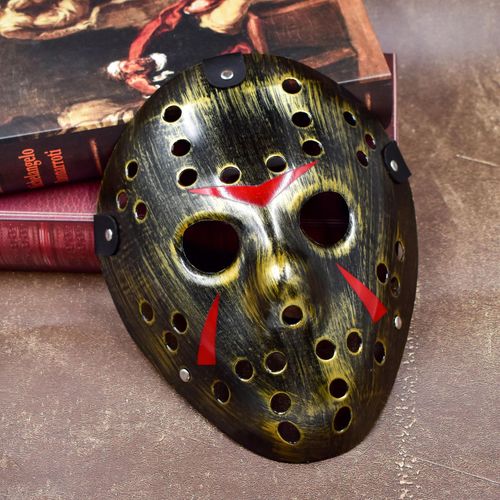 Masque D'halloween, Boule De Maquillage Épaisse, Jason, Cosplay, Masque Complet Drôle Pour Homme, Accessoires De Performance, 1 Pièce--Or