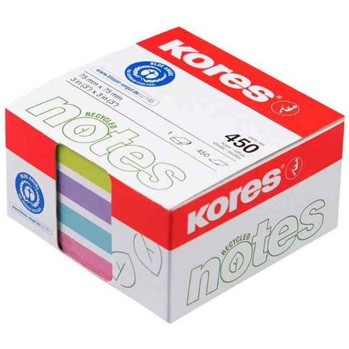 Kores Bloc-Note Adhésif Recycling "Recycled Pastel Notes"
