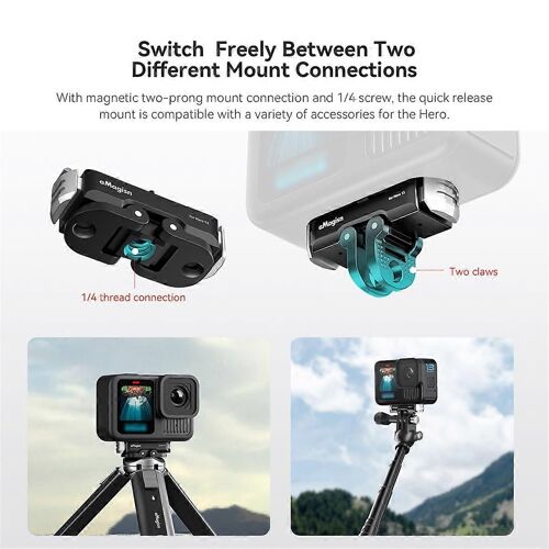 Appareil Photo À Dégagement Rapide Base Mount Action Camera Selfie Stick Trépied Adaptateur Pliable Cam Stand Pour H