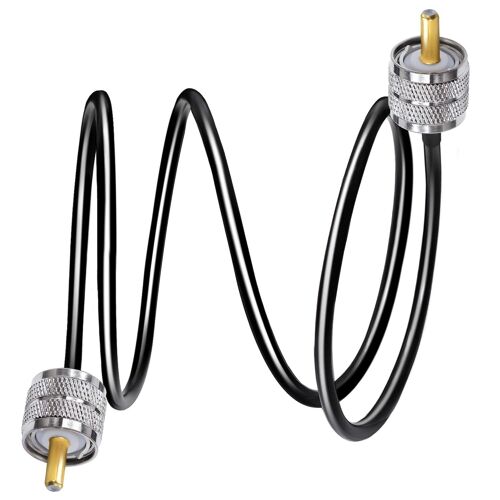 Câble PL259 Câble radio RG58 CB Cavalier PL259 3,3 pieds (1M) SO239 Câble d'extension UHF mâle à mâle Câble coaxial noir RF Câble coaxial PL-259 pour radio bidirectionnelle