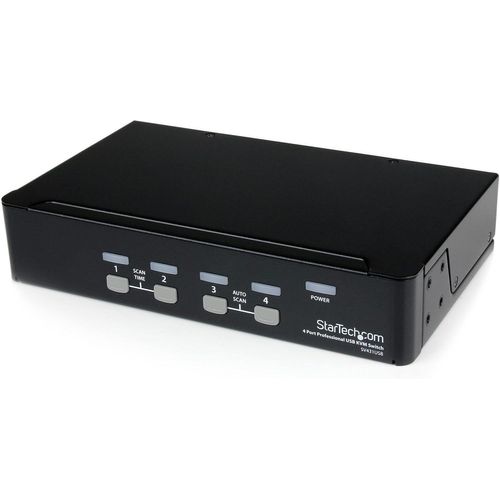 Commutateur Kvm Vga Usb Professionnel 4 Ports Avec Concentrateur¿Commutateur Kvm Montable Sur Rack 1U (Sv431Usb)
