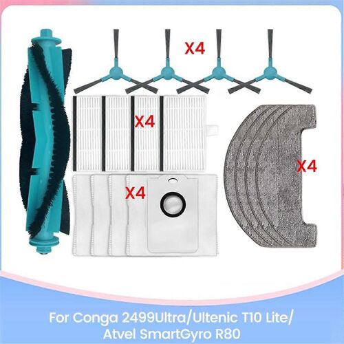 Pièces de rechange pour Conga 2499Ultra/Ultenic T10 Lite/Atvel SmartGyro R80,brosse,filtre HEPA,bac à poussière