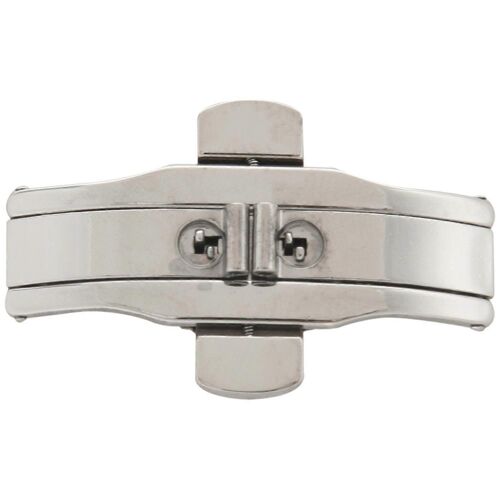 Double bouton-poussoir papillon fermoir boucle argent pour bracelet de bande de montre 21mm