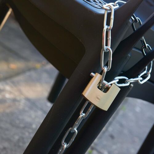 Y114B/60/114/1 Cadenas haute sécurité en laiton 60 mm pour volet roulant - Anse en acier trempé - 3 clés