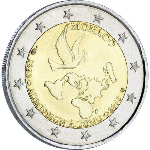 Monaco 2013 2 Euro Onu Appartenance Aux Nations Unies Unc Neuve