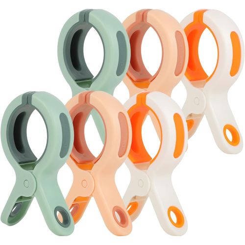 SUBZONAL-6X Pince à Linge - Épingle à Linge - Pinces à Linge Grandes, Plastique Résistant, Antidérapantes et Durables, Idéales pour la Maison, la Plage et Le Camping (10.6x6x2.2cm) (Bleu et Blanc)