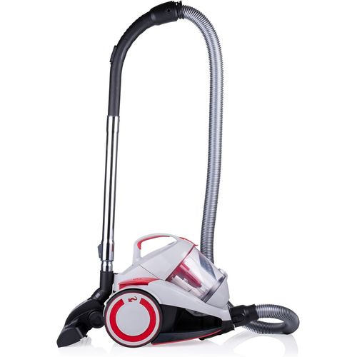 SUBZONAL-Aspirateur sans Sac - DD2502 - 700W - Filtre HEPA 12 - Portée de 9M - avec Brosse Combinée, Brosse Encastrée et Brosse à Parquet - 4,5KG - Bac à Poussière 1,8L - Gris/Rouge