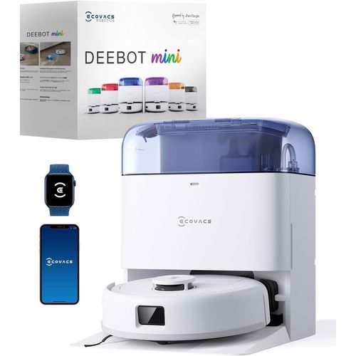 SUBZONAL-ECOVACS DEEBOT Mini Aspirateur Robot, Aspiration 9 000 Pa, ZeroTangle 2.0, TrueMapping 2.0, séchage à 45 ¿, vidage Auto, Lavage Intelligent en Profondeur, Nettoyage Auto en Un clic, Bleu