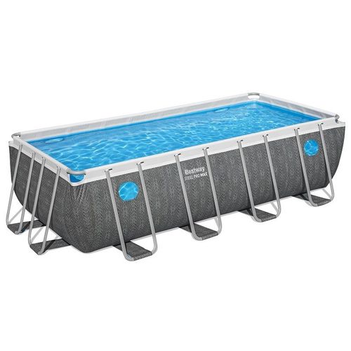 Piscine tubulaire rectangulaire Bestway Steel Pro Max Splashview 4,88 x 2,44 x 1,22 m + Filtration + Accessoires